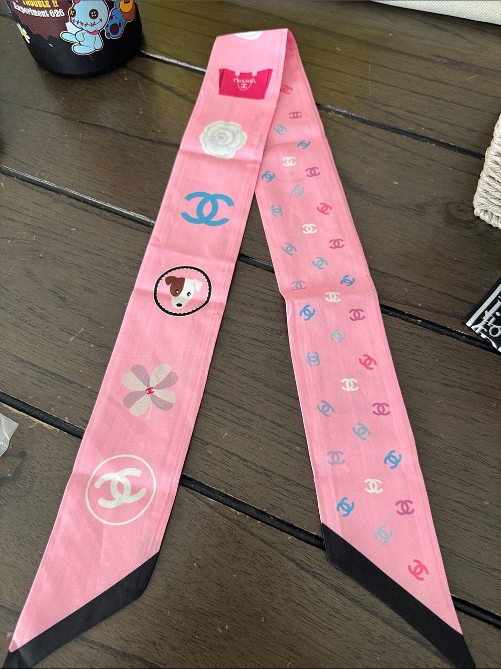 Pink Printed Twilly Scarf
